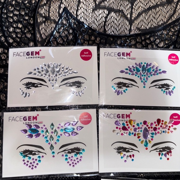 New 8 Pcs Face Jewels Rhinestone Face Gems Self Adhesive Body Crystal Stickers - Picture 4 of 10